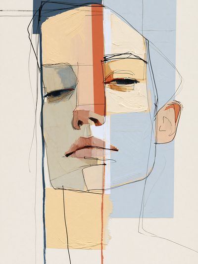 Abstract Face Portrait Print.