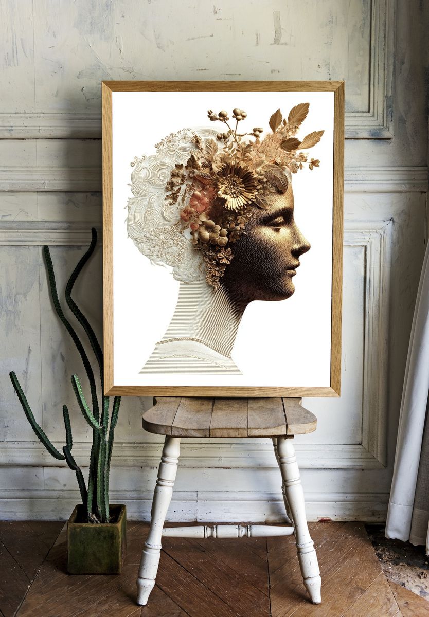 Floral Profile — Fine Art Print. — room view 1
