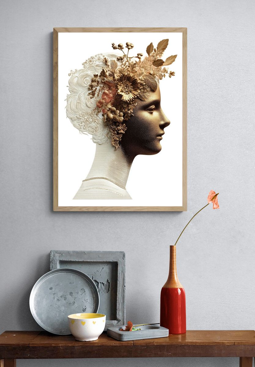 Floral Profile — Fine Art Print. — room view 3