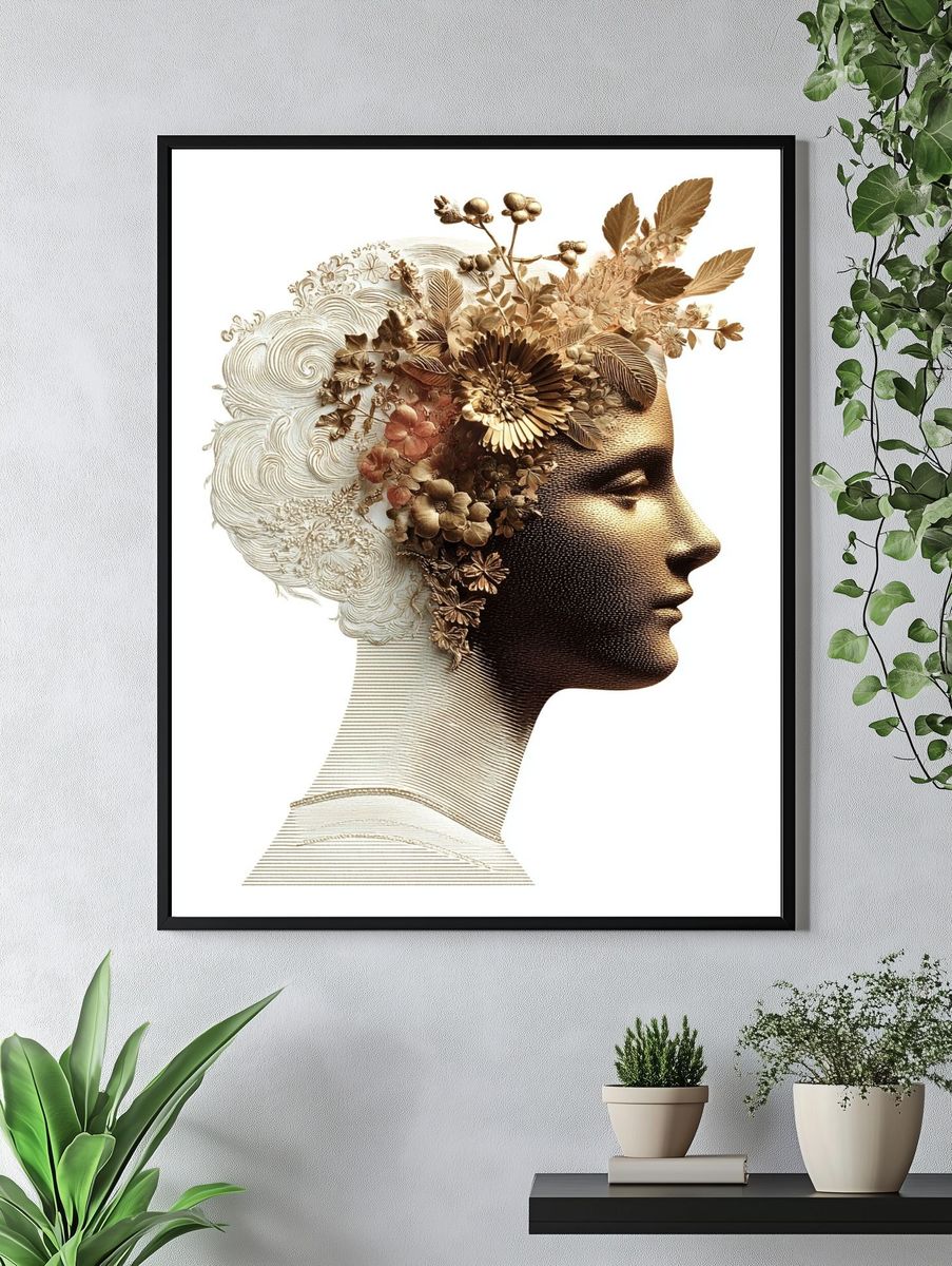 Floral Profile — Fine Art Print. — room view 4