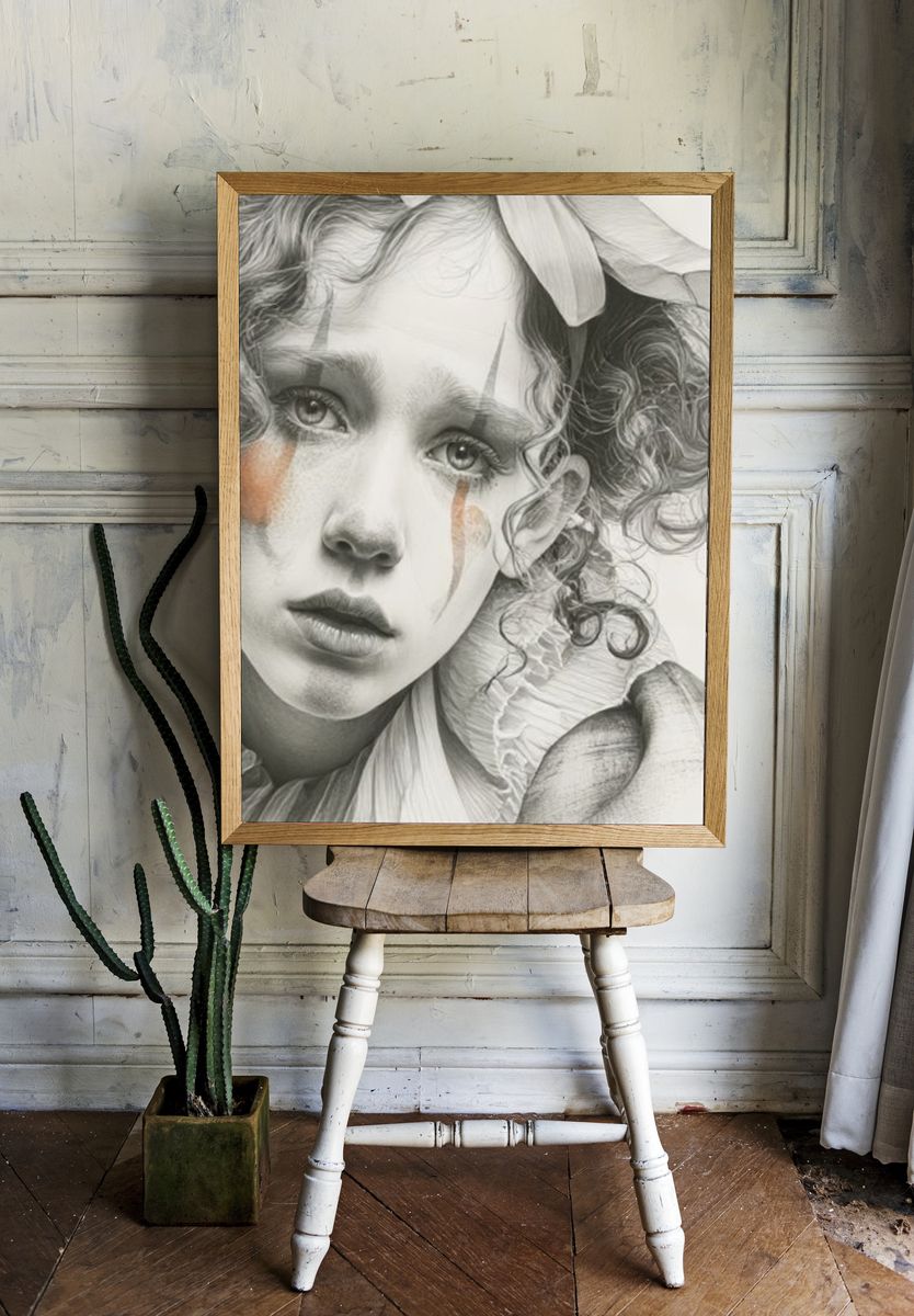 Curly Portrait Fine-Art Poster. — room view 1