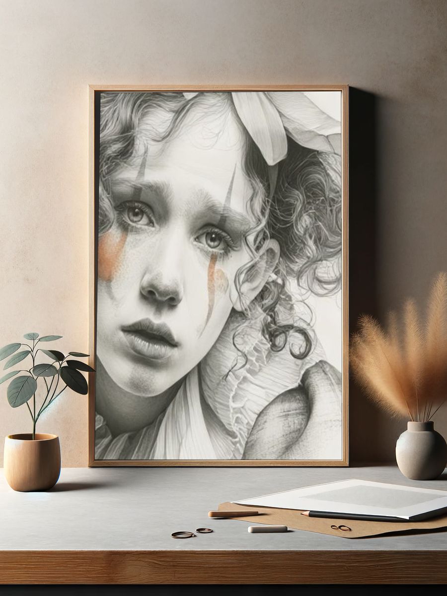 Curly Portrait Fine-Art Poster. — room view 2