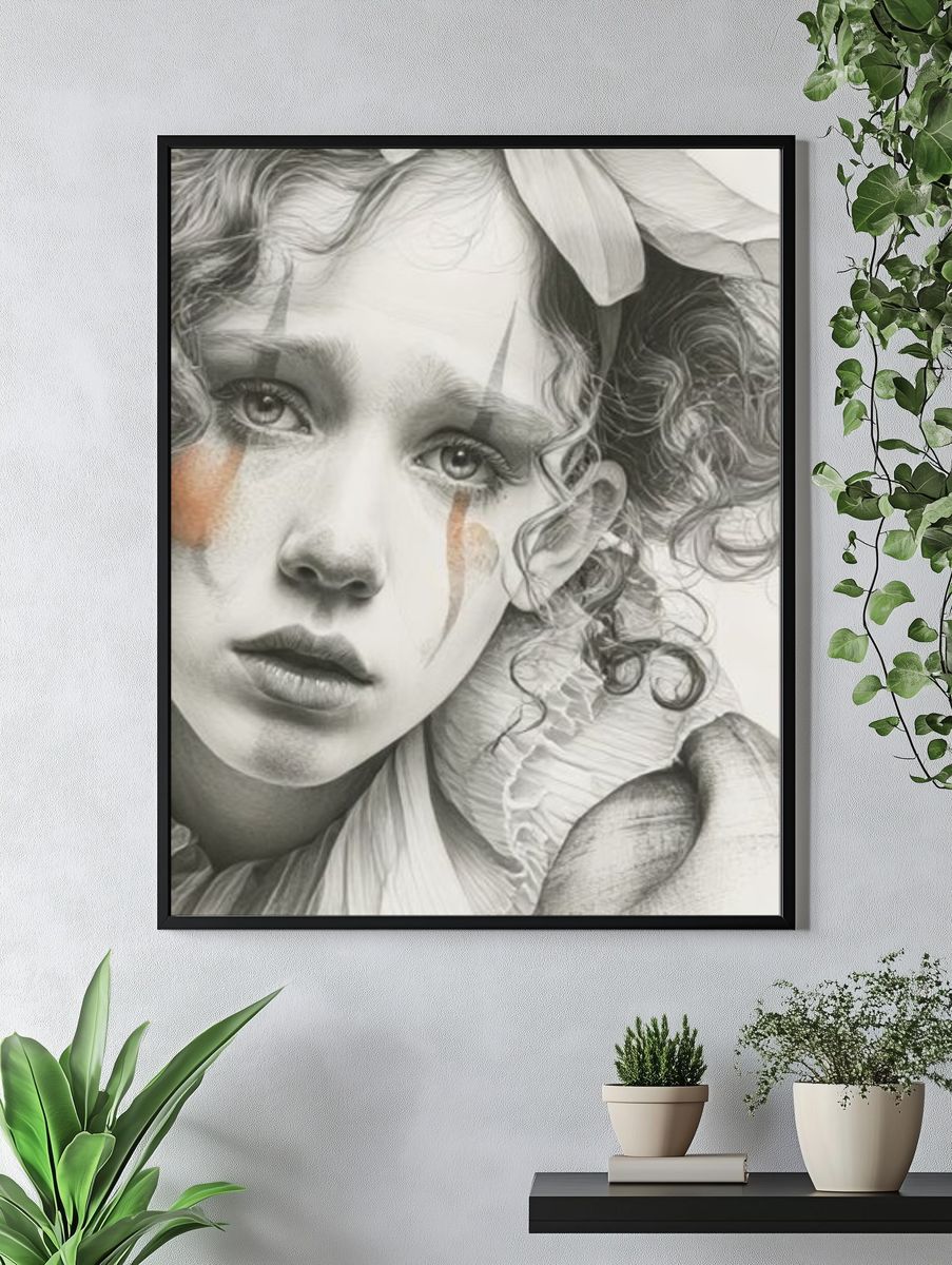 Curly Portrait Fine-Art Poster. — room view 4