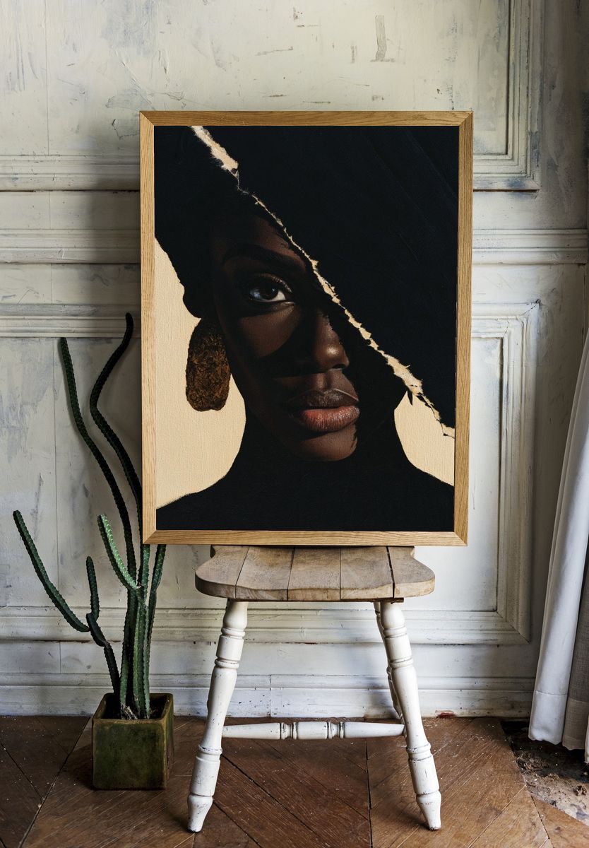 Abstract Portrait Silhouette Print. — room view 1