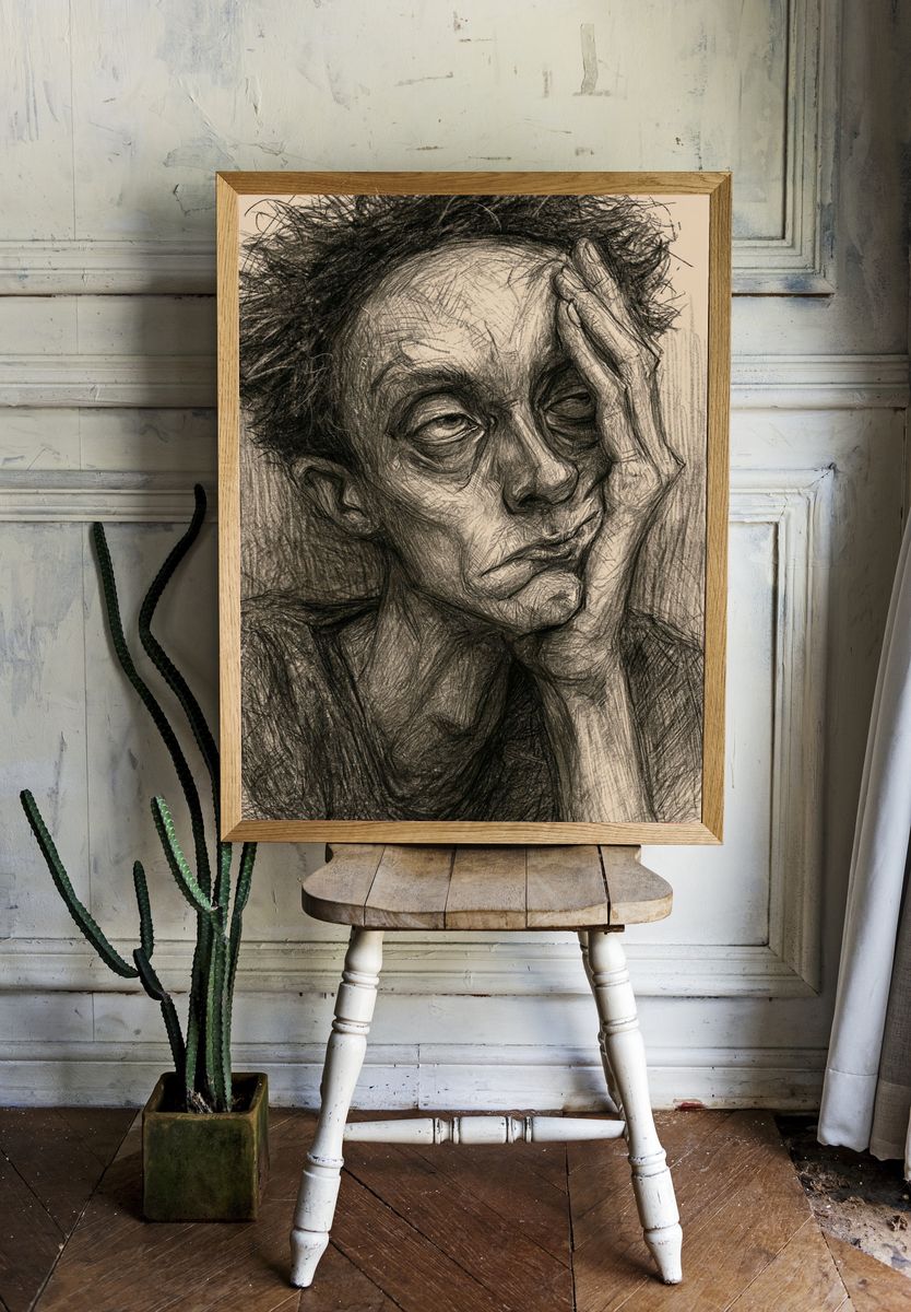 Expressionist Portrait Poster. room preview