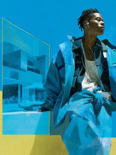 Urban Portrait Collage Poster. poster print