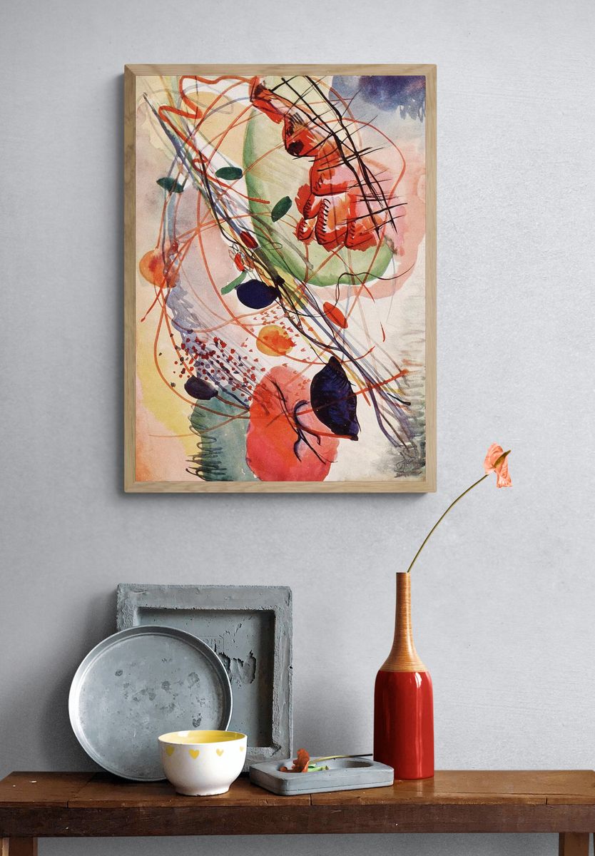 Aquarell print high resolution Wassily. — room view 3