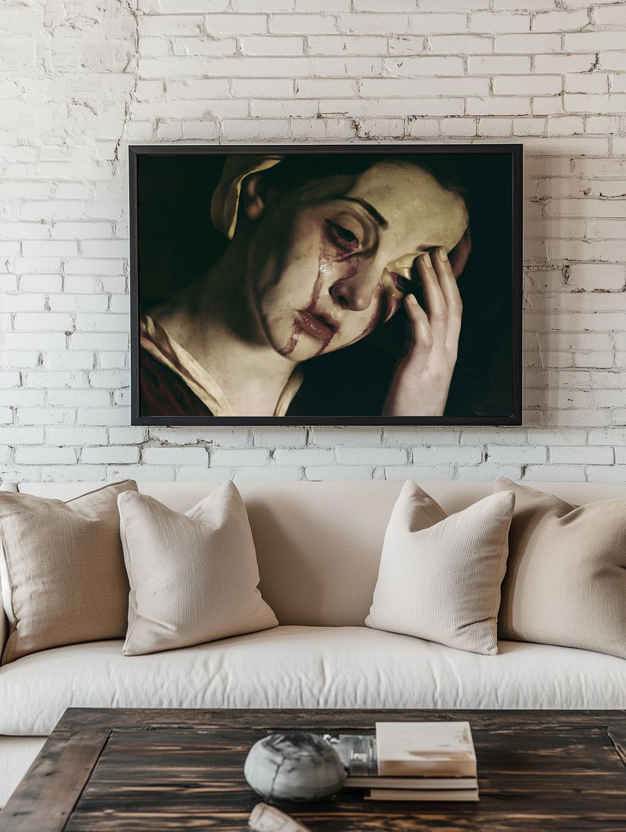 Bleeding Portrait Fine-Art Poster. — room view 1
