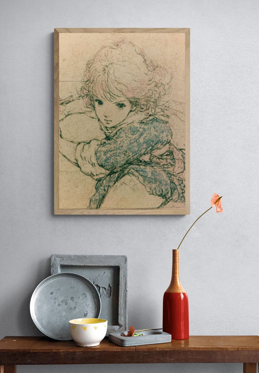 Child Sketch Fine-Art Poster. — room view 3