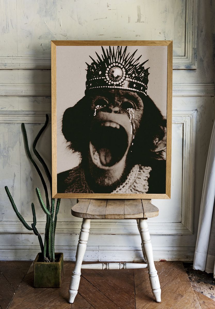 Crying Monkey Crown Poster. — room view 1