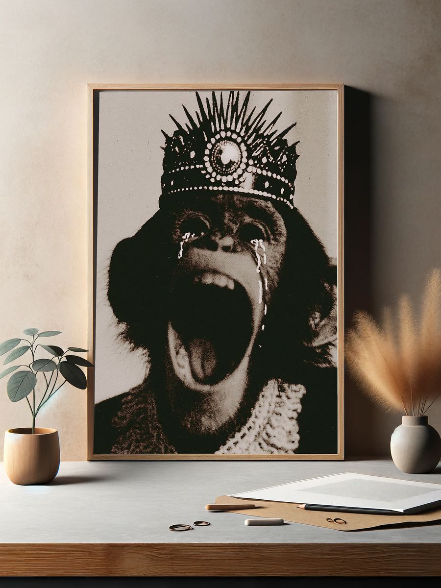 Crying Monkey Crown Poster. — room view 2