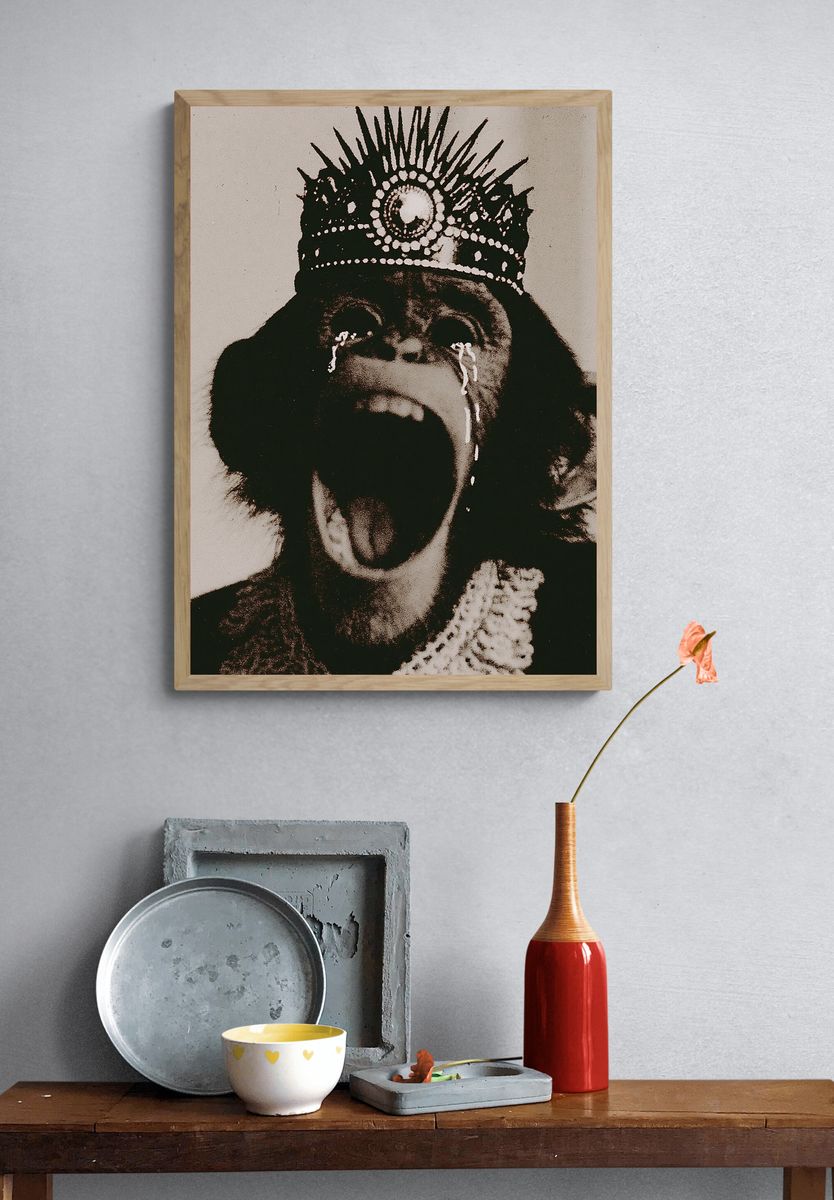 Crying Monkey Crown Poster. — room view 3