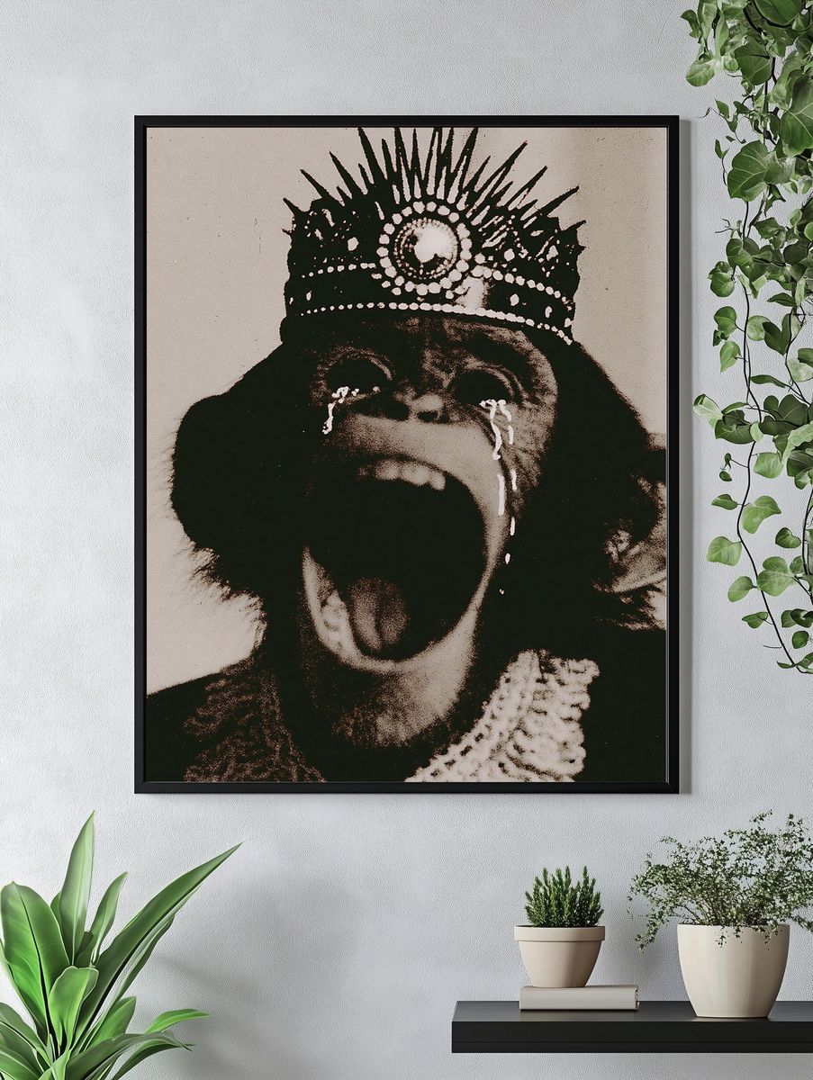 Crying Monkey Crown Poster. — room view 4