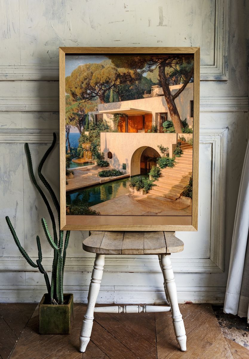 Mediterranean Villa — Fine Art Print. — room view 1