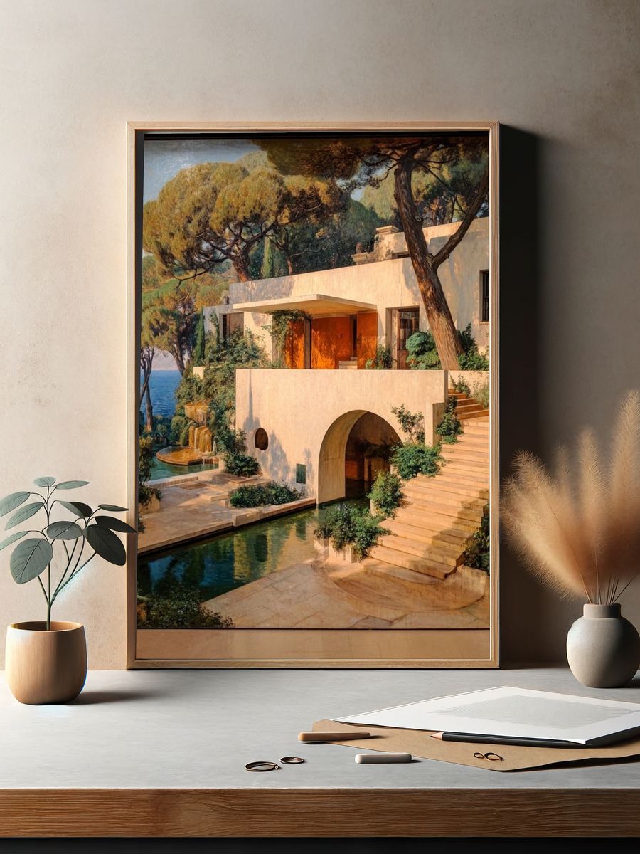 Mediterranean Villa — Fine Art Print. — room view 2