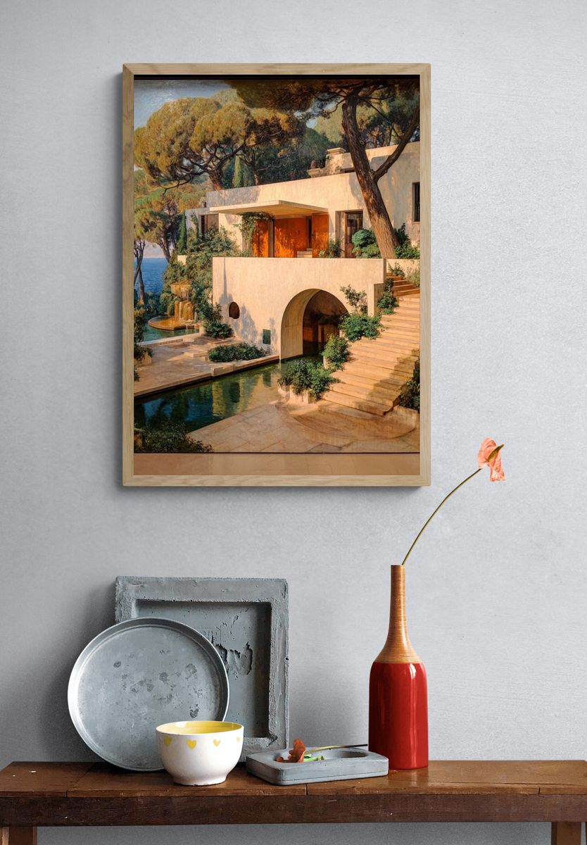 Mediterranean Villa — Fine Art Print. — room view 3