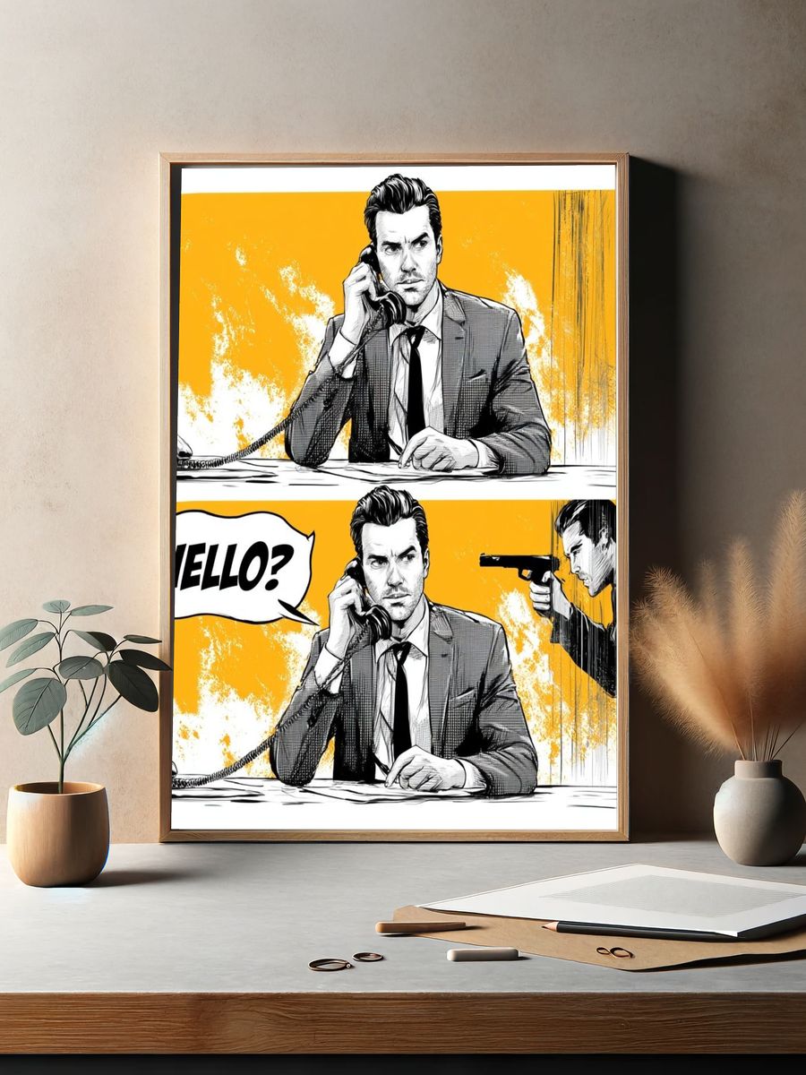 Noir Phone Call Comic Poster. — room view 2