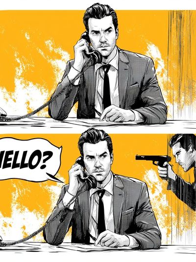 Noir Phone Call Comic Poster.