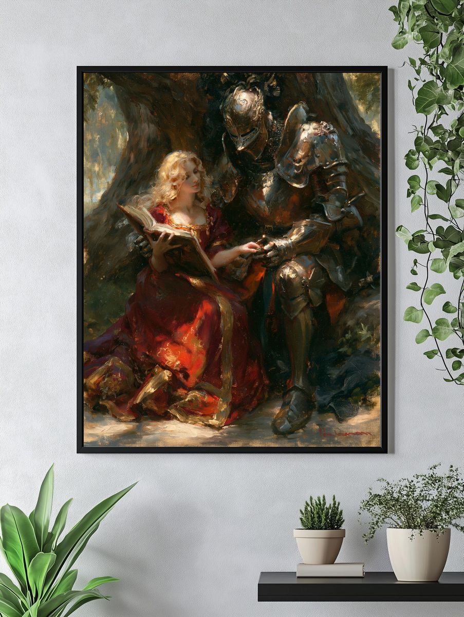 Knight and Maiden Fine-Art Print. — room view 4