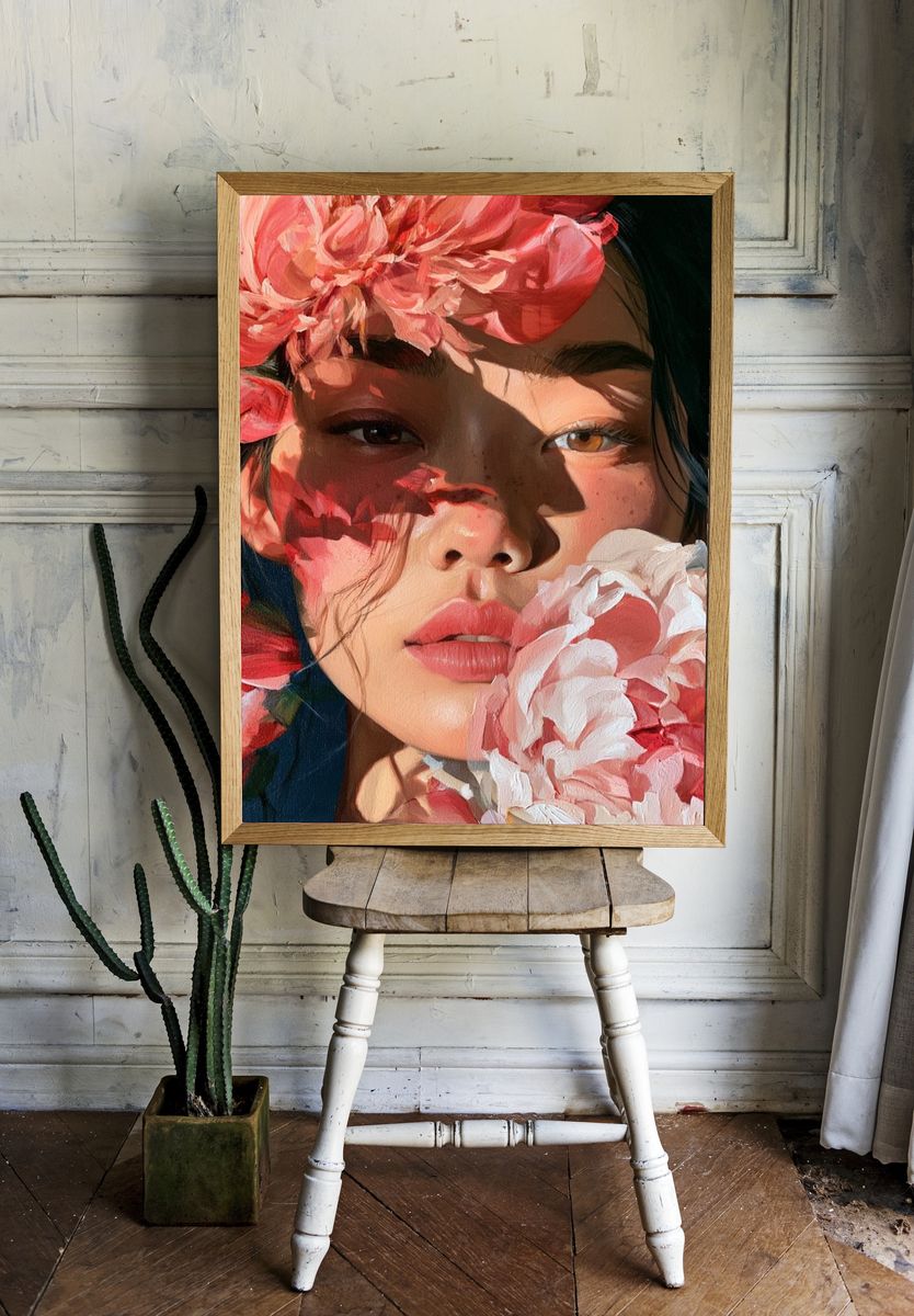 Floral Portrait Fine-Art Poster. — room view 1
