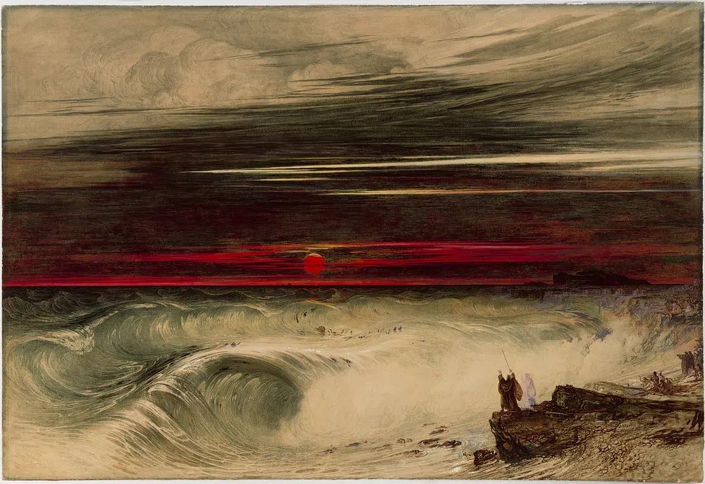 Dramatic Sunset Over Ocean Waves — Fine Art Print. poster detail
