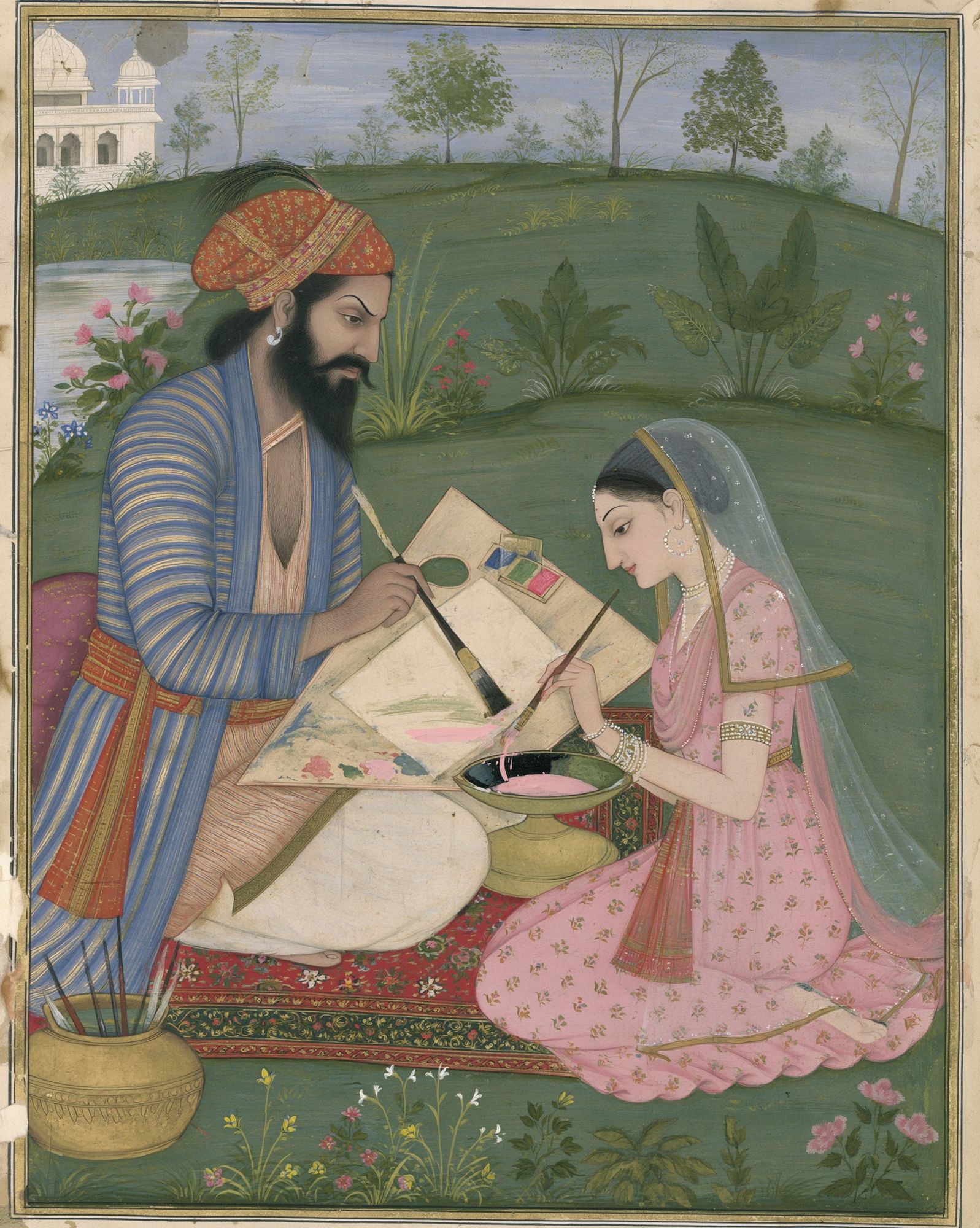 Mughal Miniature Painting Print. poster — fine-art art