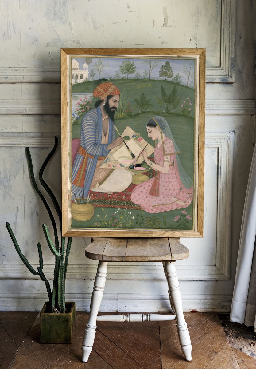 Mughal Miniature Painting Print. — room view 1