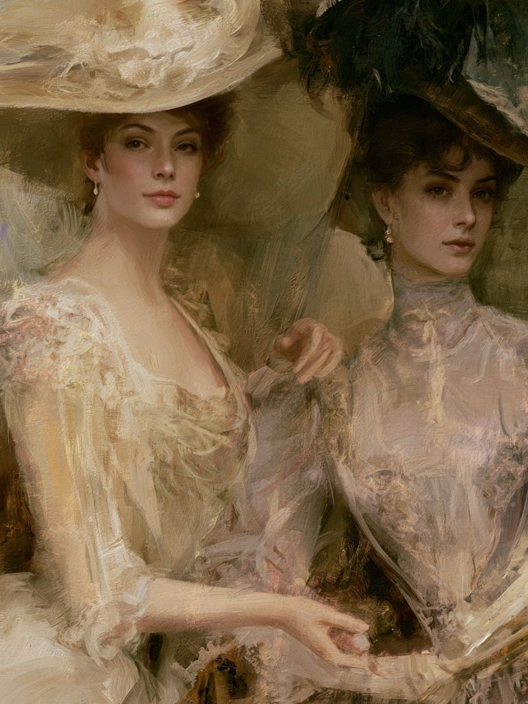 Elegant Portrait Duo Fine-Art Poster. poster detail