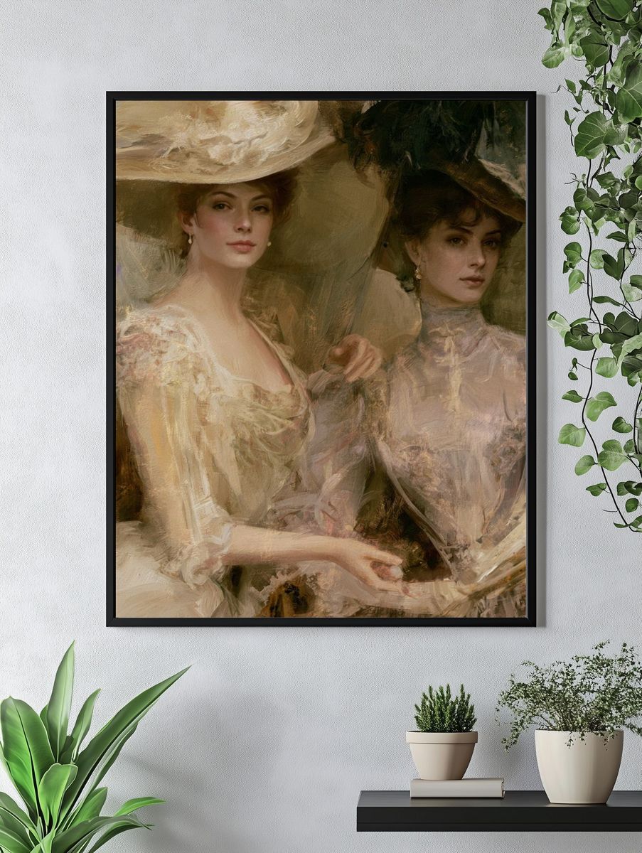 Elegant Portrait Duo Fine-Art Poster. — room view 4
