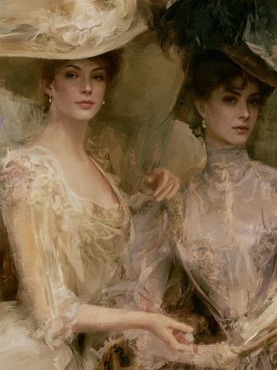 Elegant Portrait Duo Fine-Art Poster. poster
