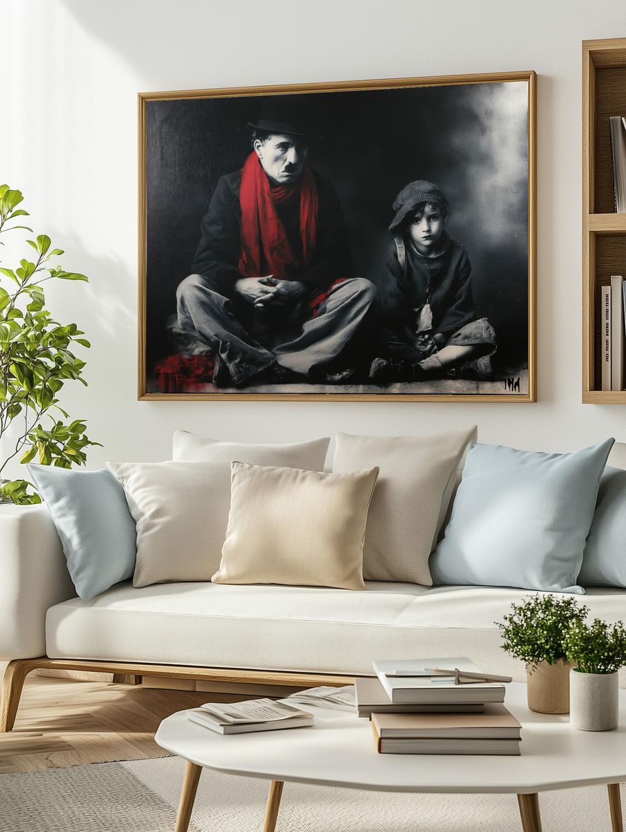 Chaplin and Child Fine-Art Print. — room view 2