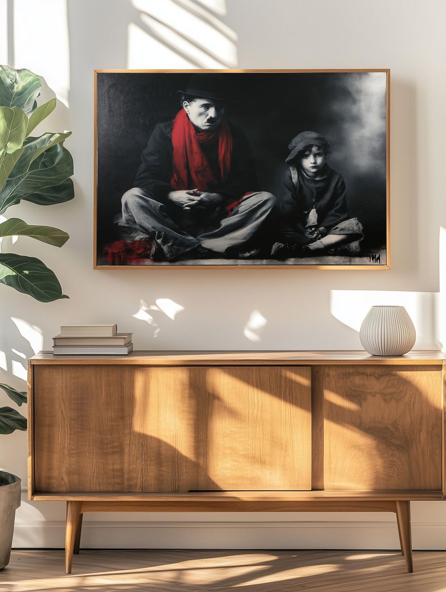 Chaplin and Child Fine-Art Print. — room view 3