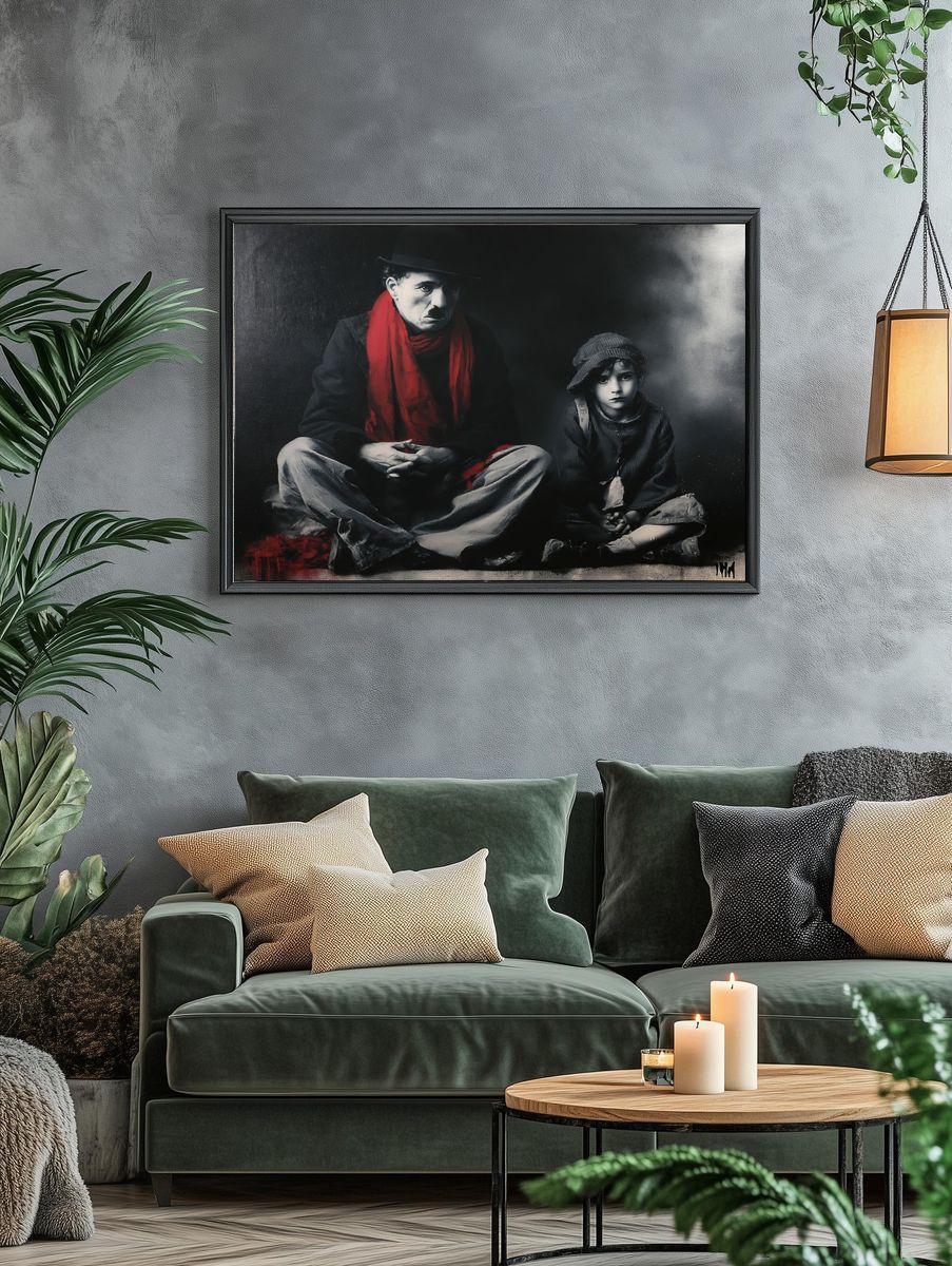 Chaplin and Child Fine-Art Print. — room view 4