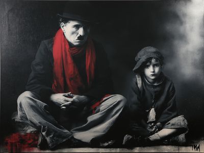 Chaplin and Child Fine-Art Print.