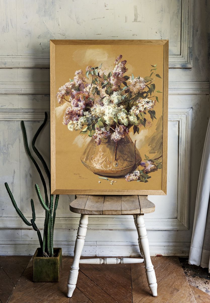 Lilac Bouquet — Fine Art Print. — room view 1
