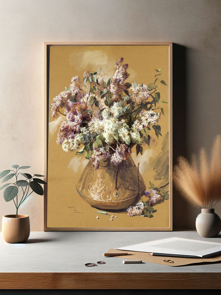 Lilac Bouquet — Fine Art Print. — room view 2