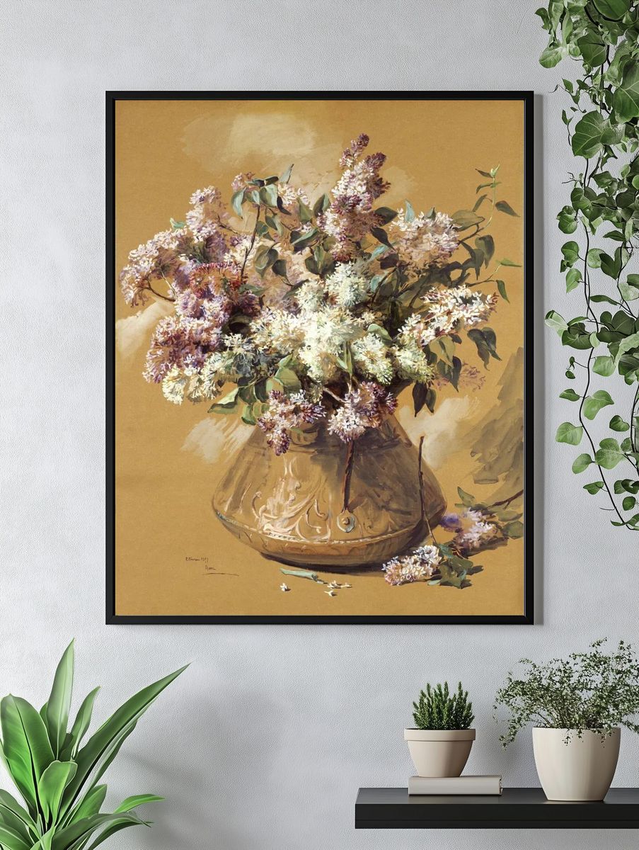Lilac Bouquet — Fine Art Print. — room view 4