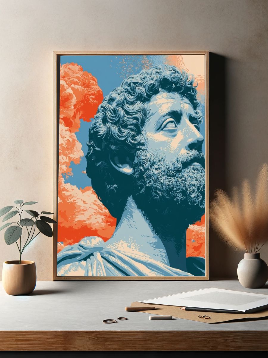 Classical Bust Pop Art Poster. — room view 2