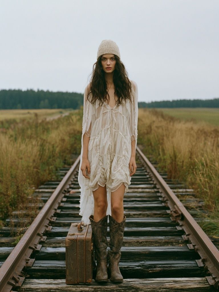Railway Fashion Portrait Poster. poster — photography art