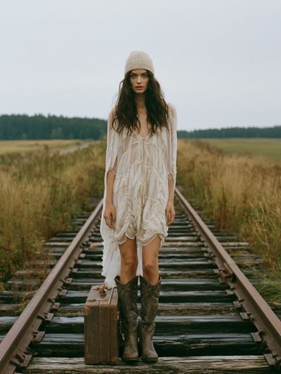 Railway Fashion Portrait Poster. poster