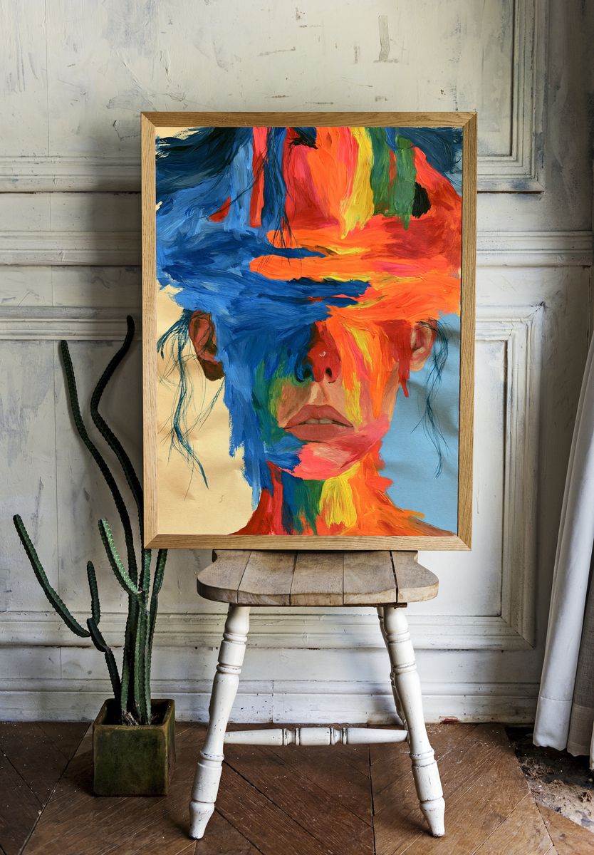 Colorful Face Portrait Poster. room preview
