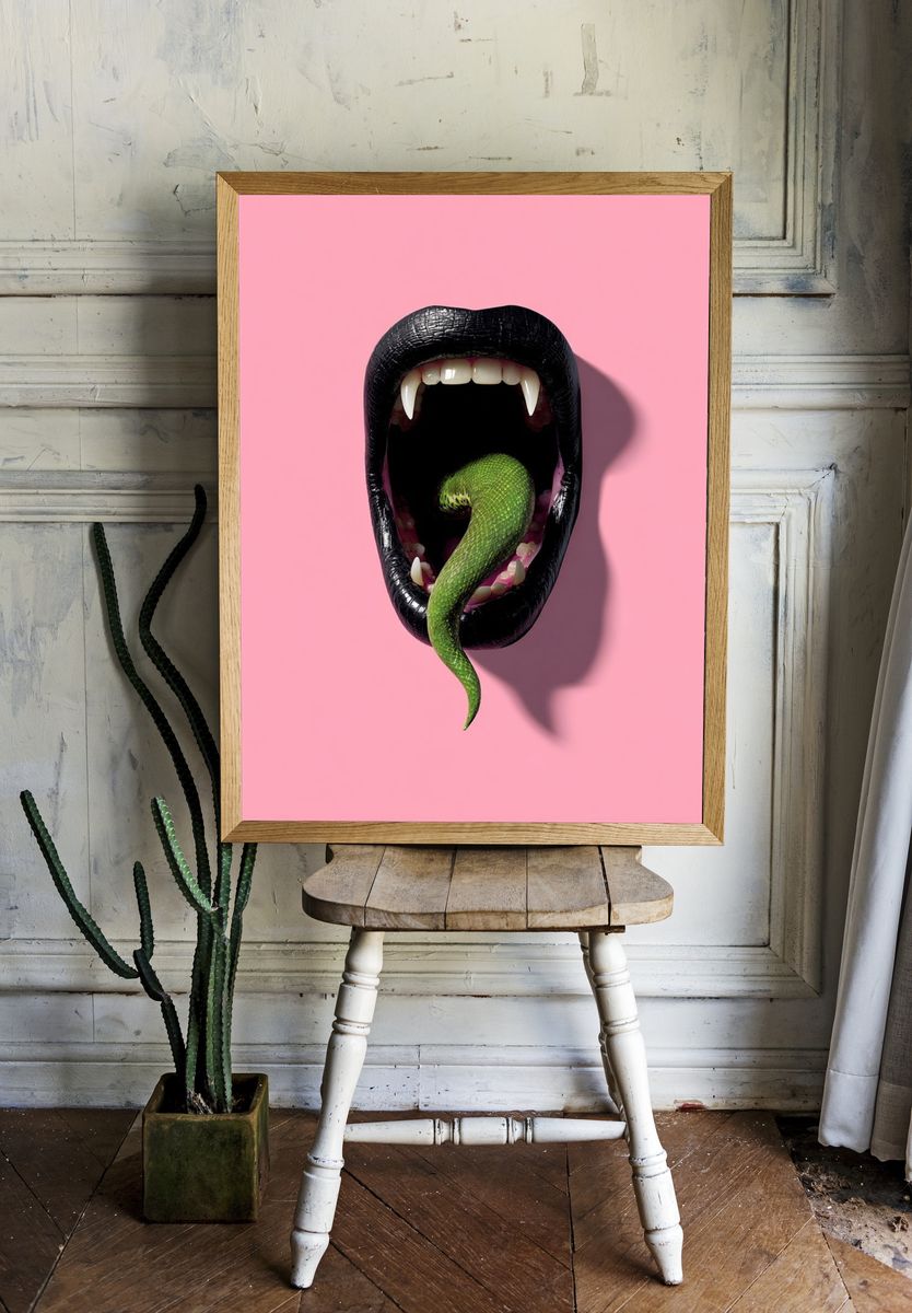 Venom Tongue Pop-Art Poster. — room view 1