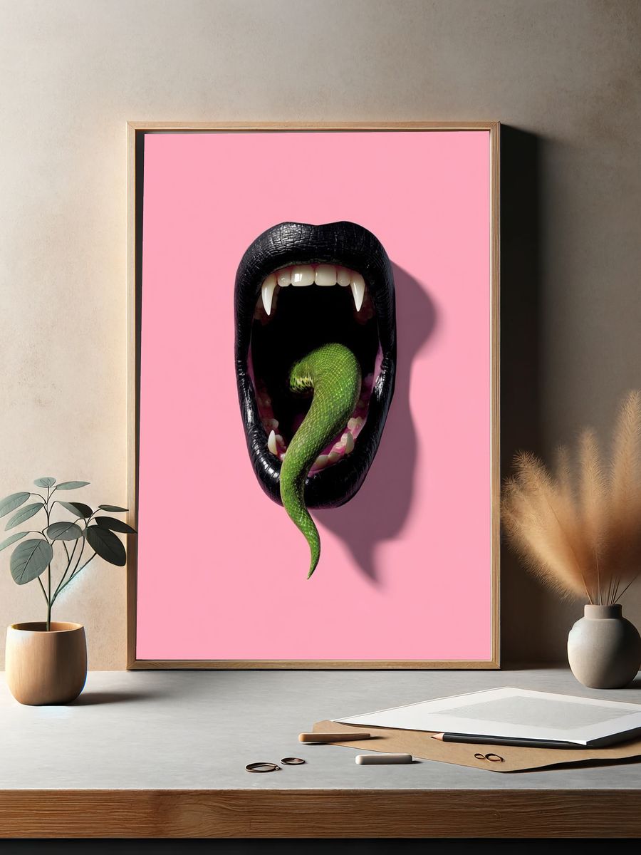 Venom Tongue Pop-Art Poster. — room view 2