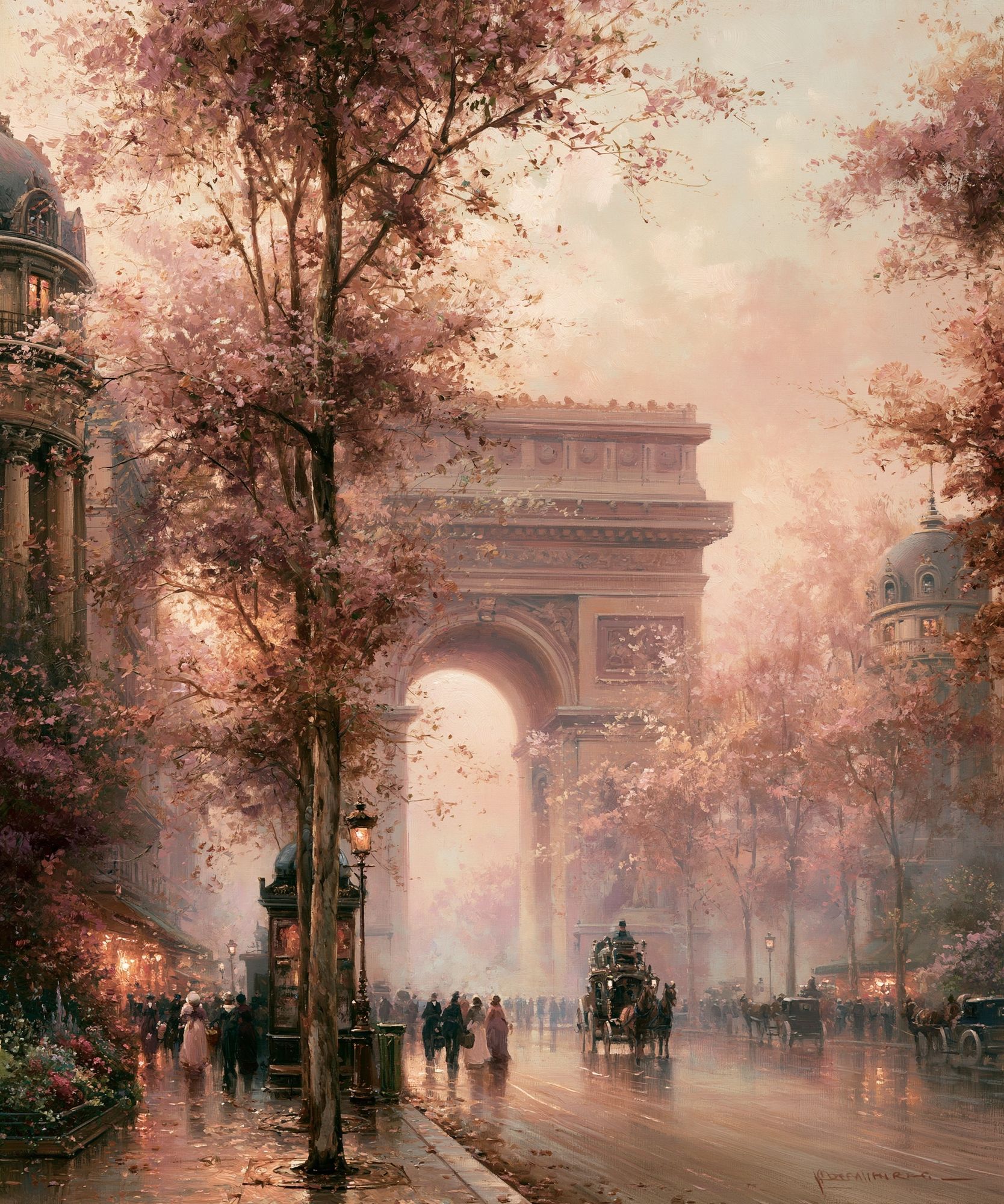 Paris Arc de Triomphe Blossom Print. poster — fine-art art
