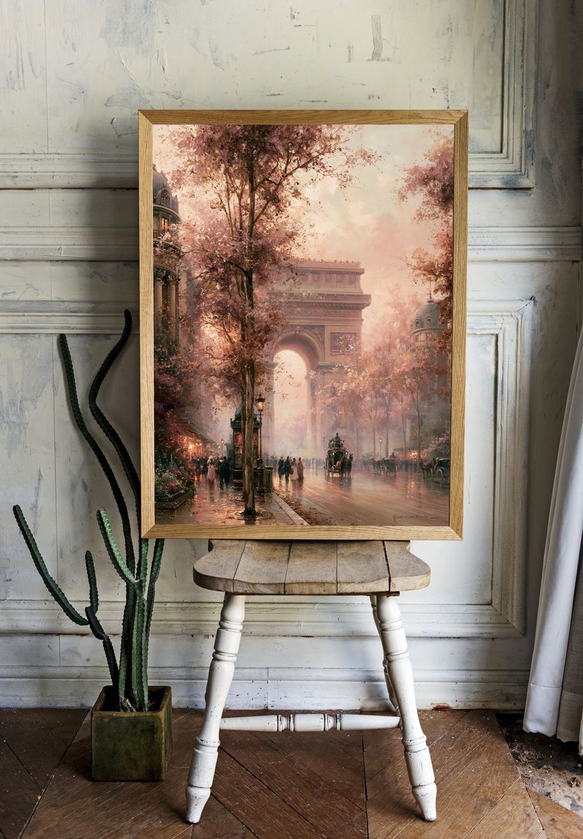 Paris Arc de Triomphe Blossom Print. — room view 1