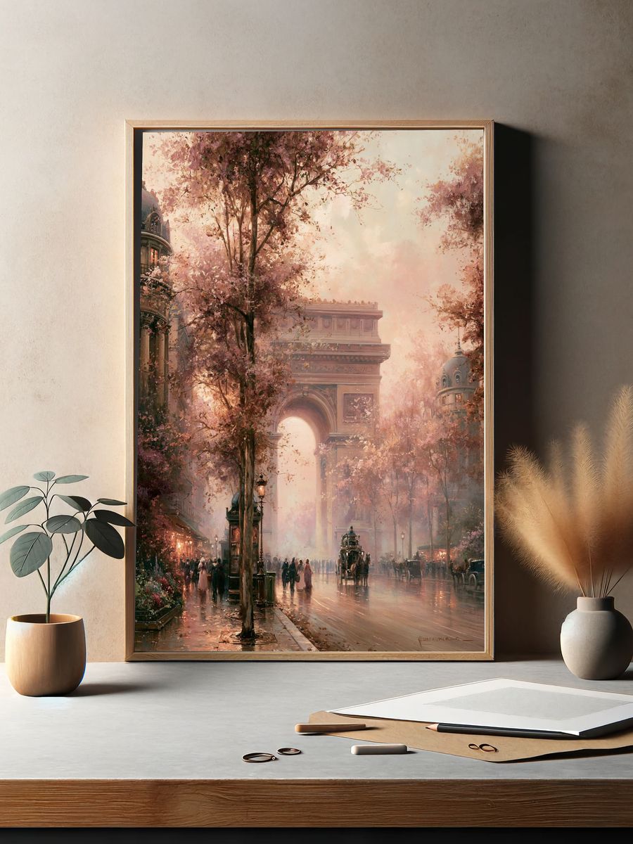Paris Arc de Triomphe Blossom Print. — room view 2