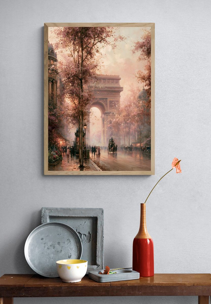 Paris Arc de Triomphe Blossom Print. — room view 3