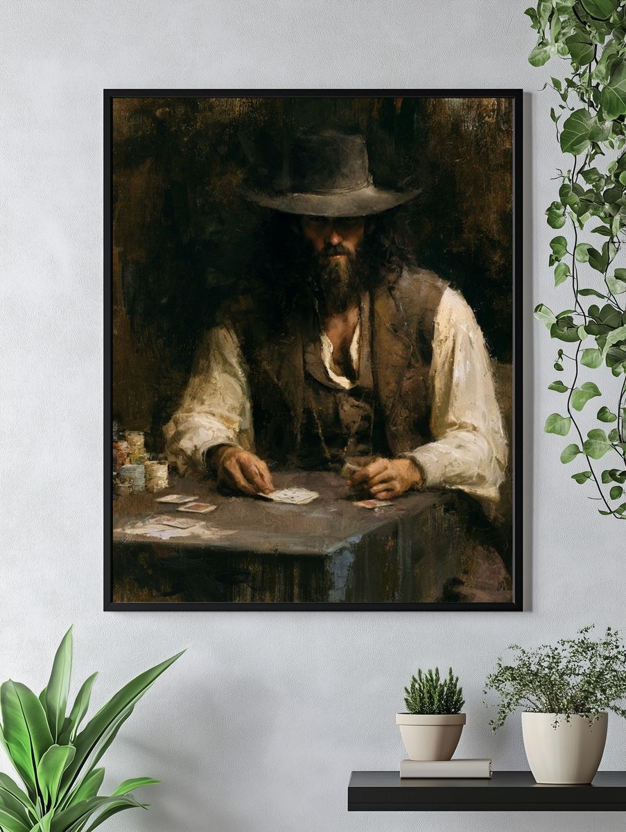 Card Sharp Cowboy Fine-Art Poster. — room view 4