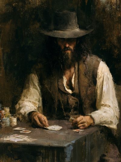 Card Sharp Cowboy Fine-Art Poster. poster