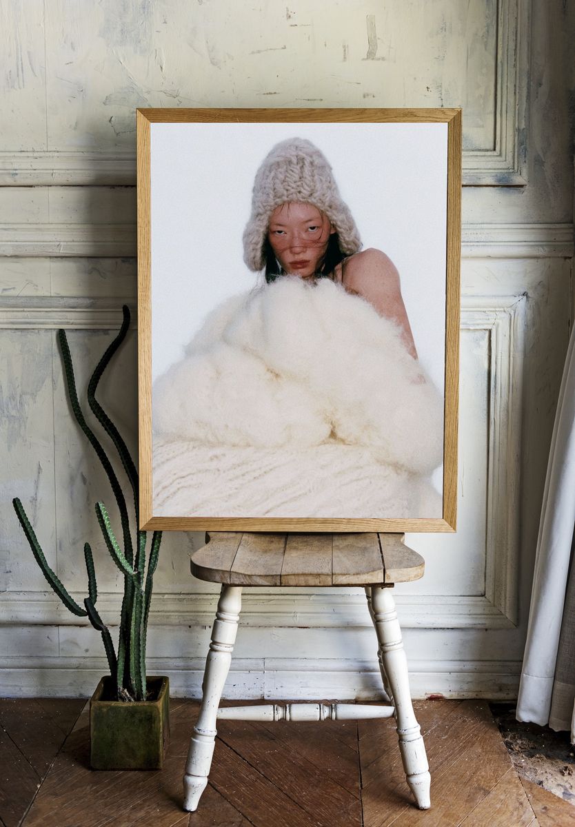Avant-Garde Knit Portrait Poster. — room view 1